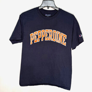 Champion Men’s M Pepperdine University Navy T-Shirt Short Sleeve Athletic Tee